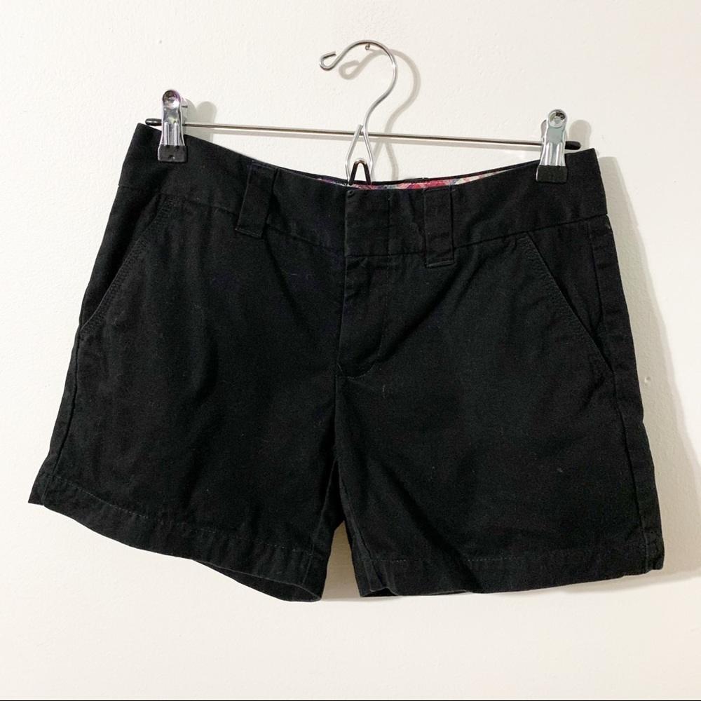 Tommy Hilfiger Classic 100% Cotton Black Mid 5” Chino Shorts Pockets Belt Loops